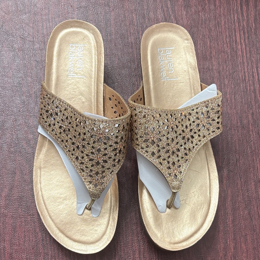 Lauren Blackwell Gold Women's Sandals